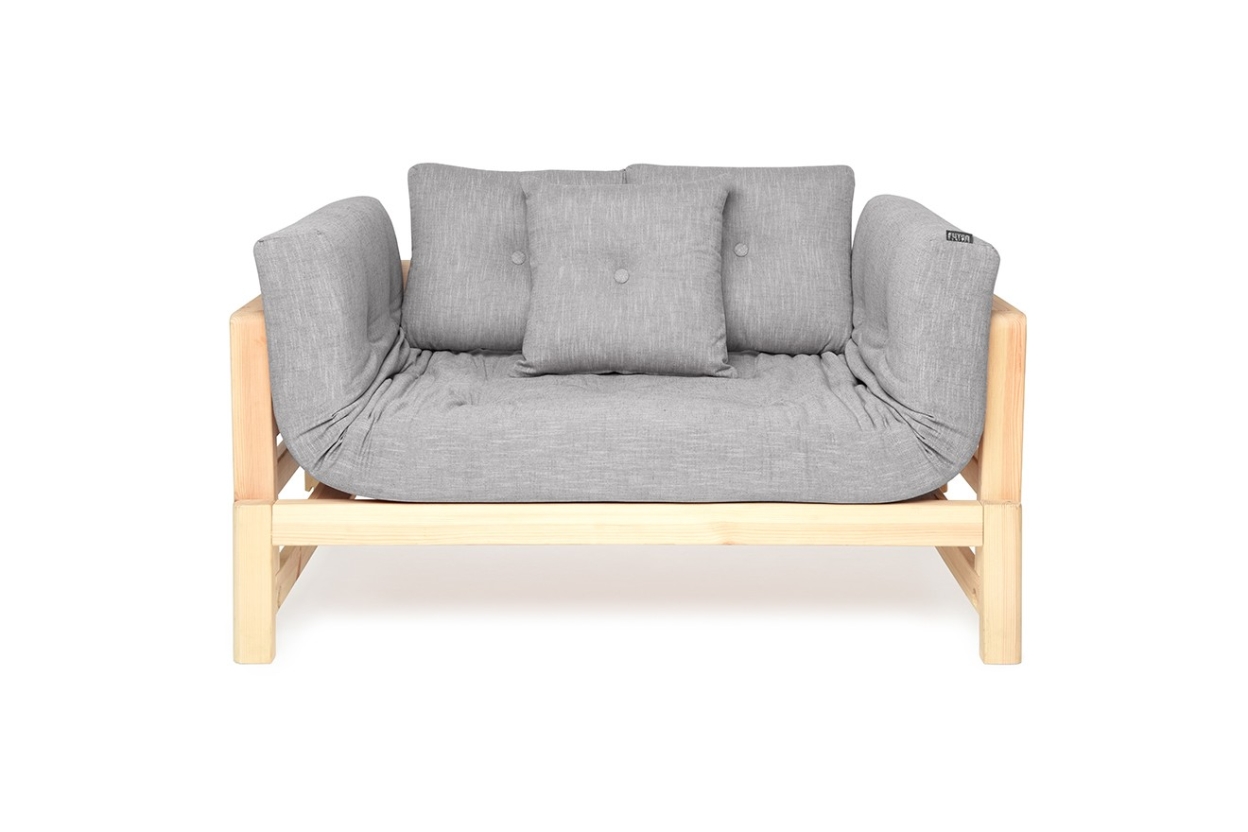 Futon Company Pine Snuggler Coast Weave Pebble Grey
