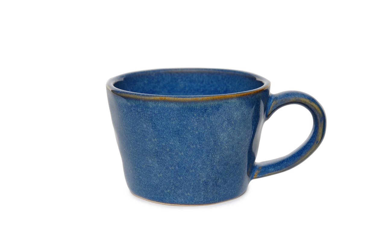FC Reactive Glaze Tea Cup Blue Pqha Sj