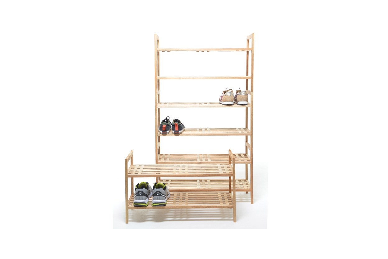 FC Walnut Stacking Shoe Rack Tall