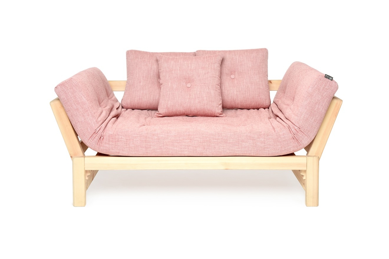 Futon Company Pine Snuggler Coast Weave Sandstone Pink