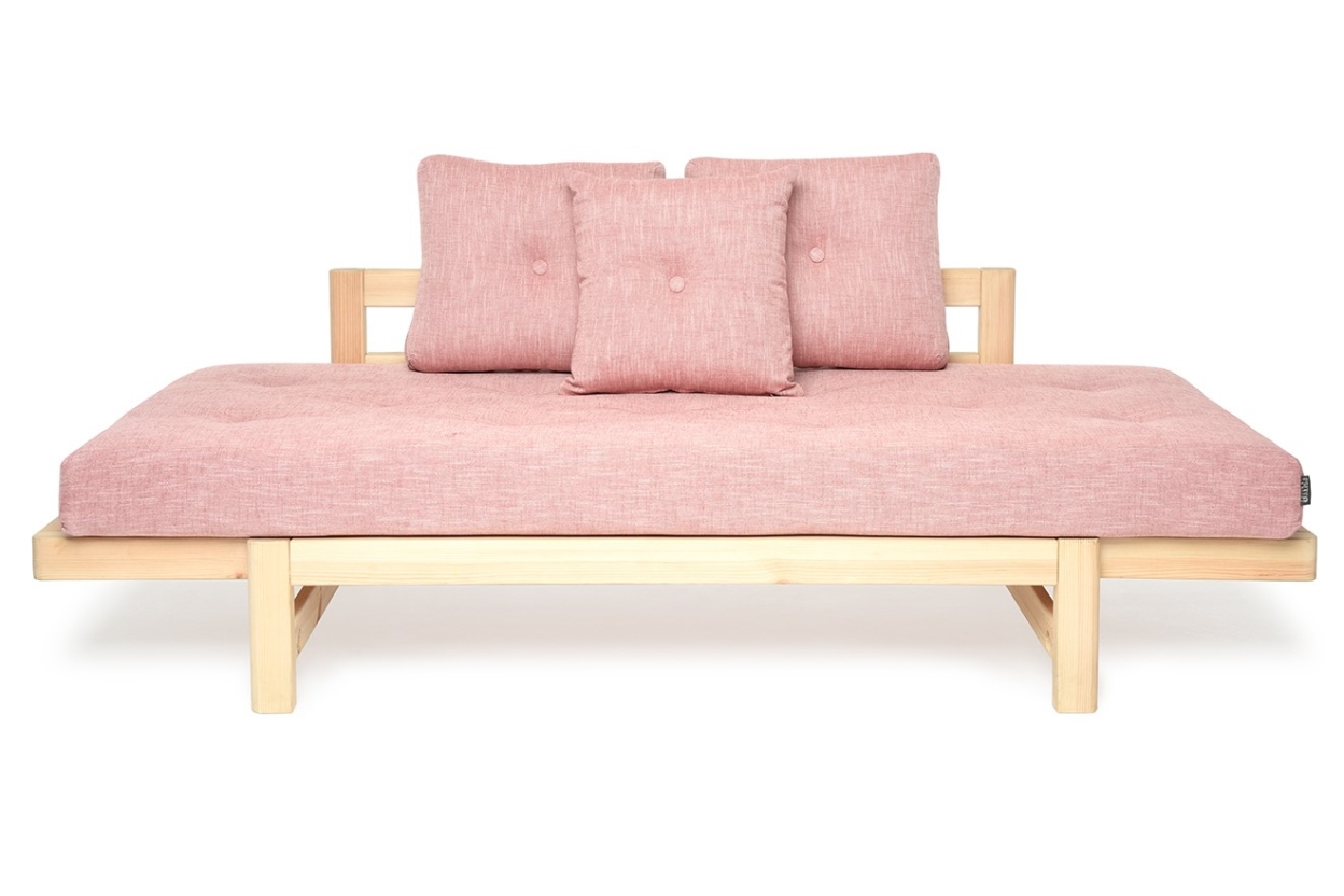 Futon Company Pine Snuggler Coast Weave Sandstone Pink