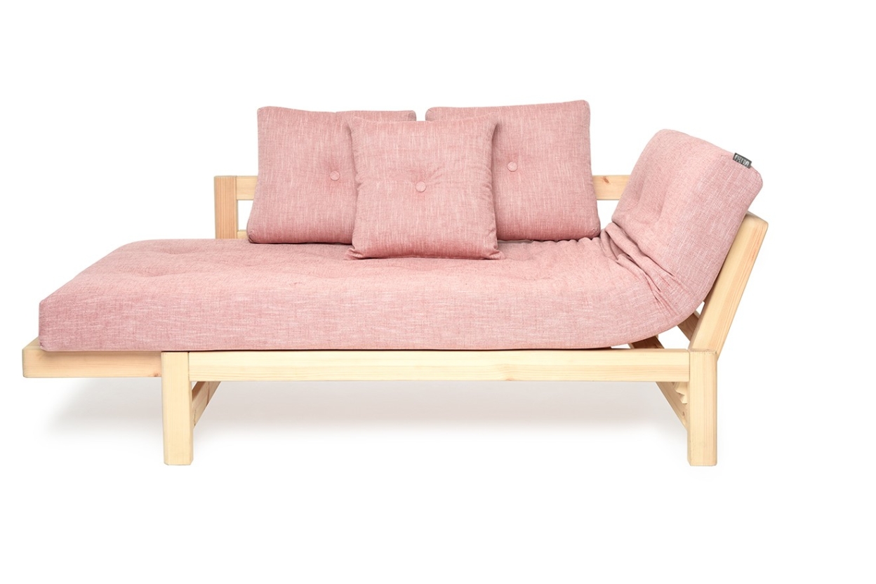 Futon Company Pine Snuggler Coast Weave Sandstone Pink