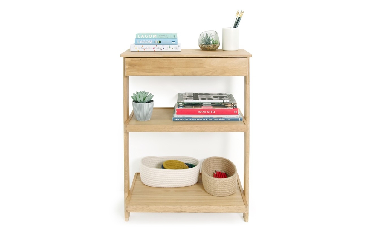 Laya Leaning Shelves With Drawer
