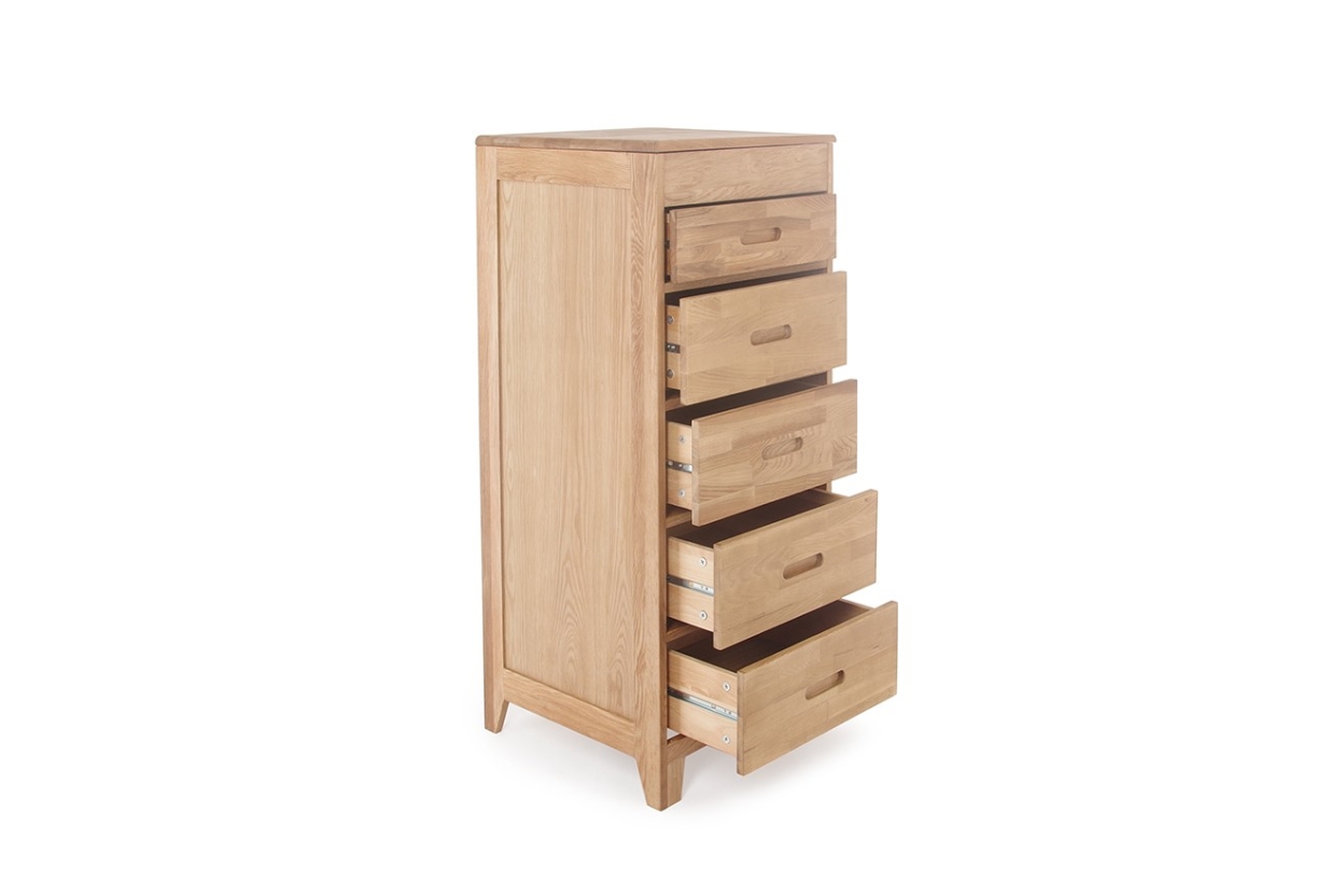 FC Oak Narrow Vanity Chest Of Drawers