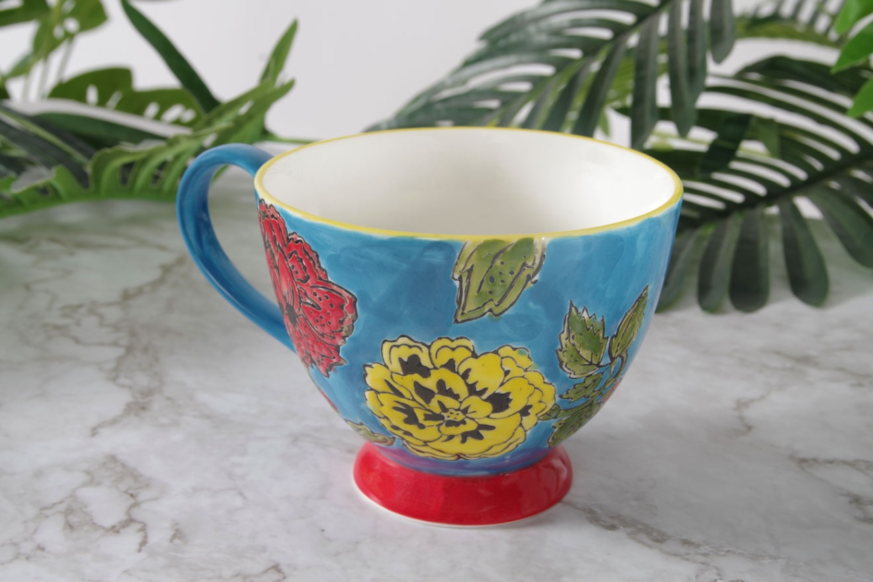 FC Extra Large Tea Mug Blue Flowers