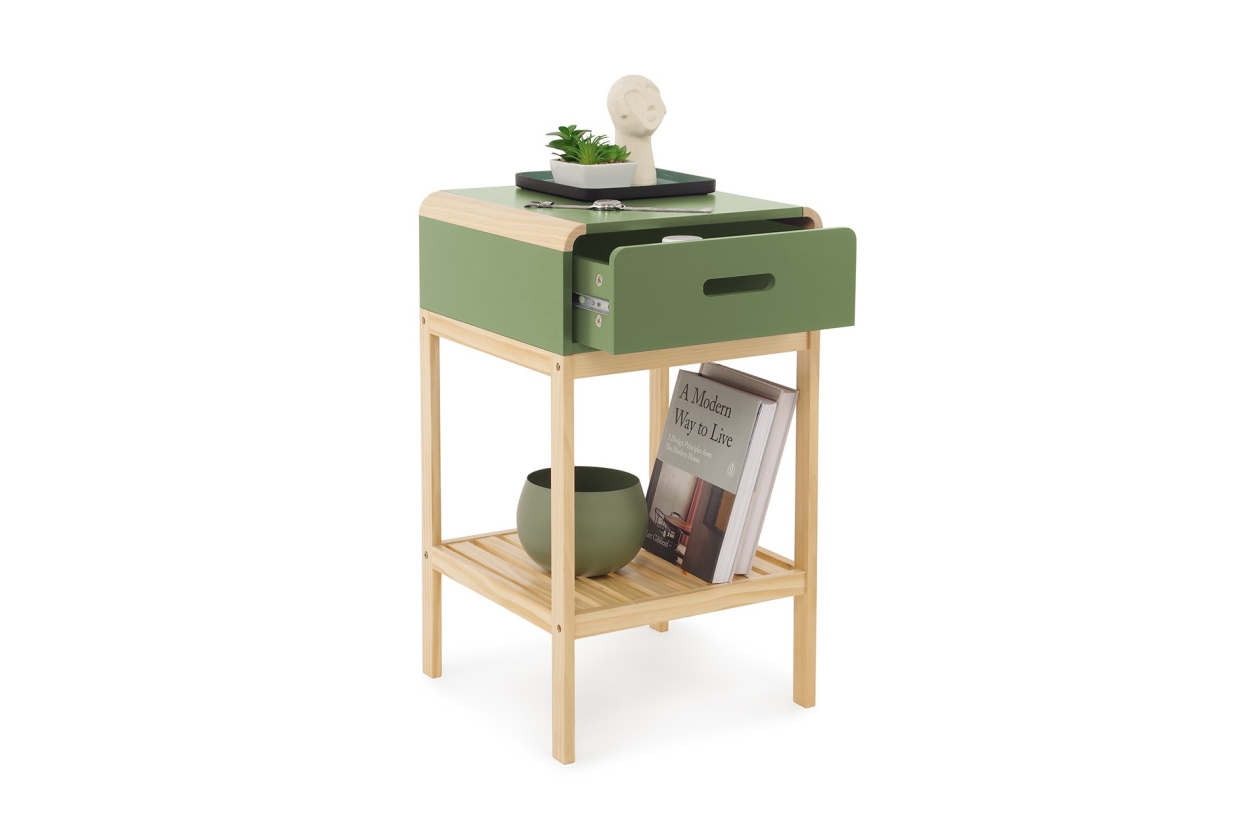 FC Hale Bedside Cabinet Green
