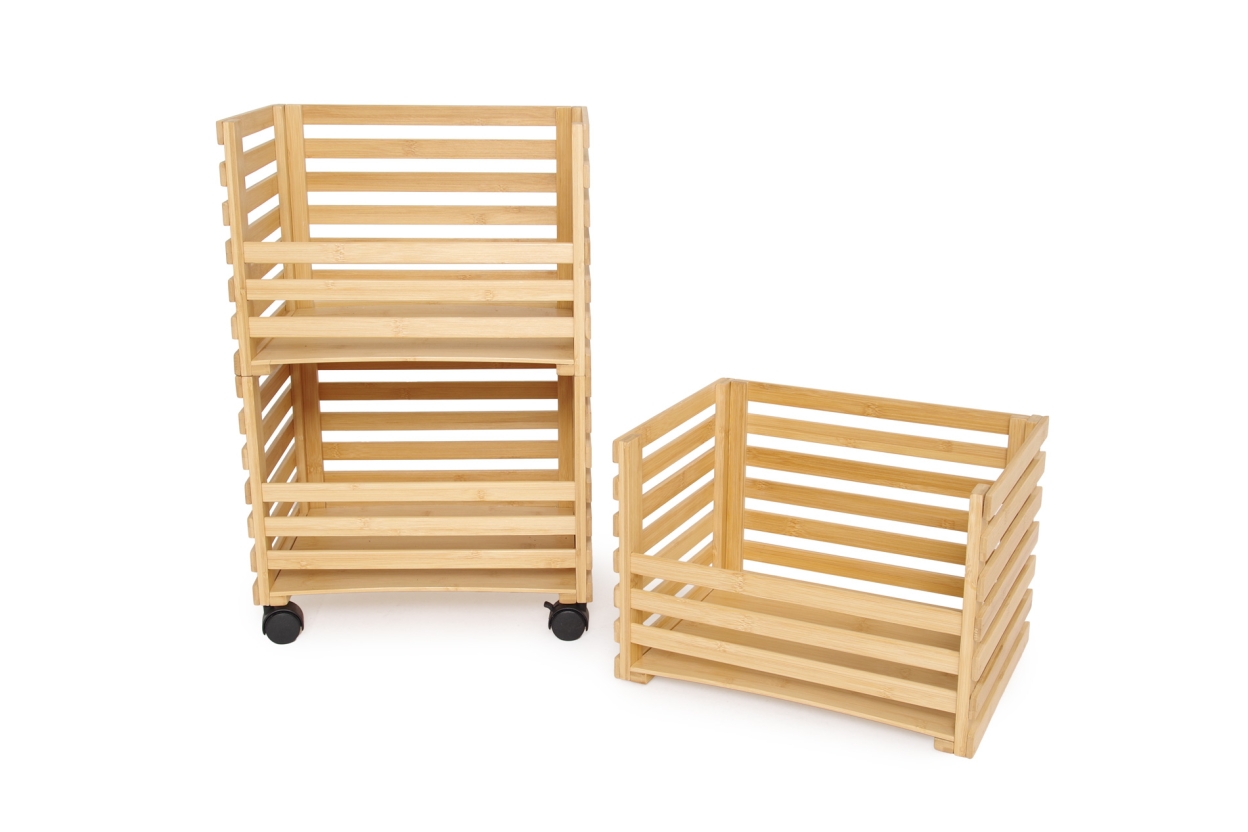 FC Hugo Stacking Bamboo Rolling Storage