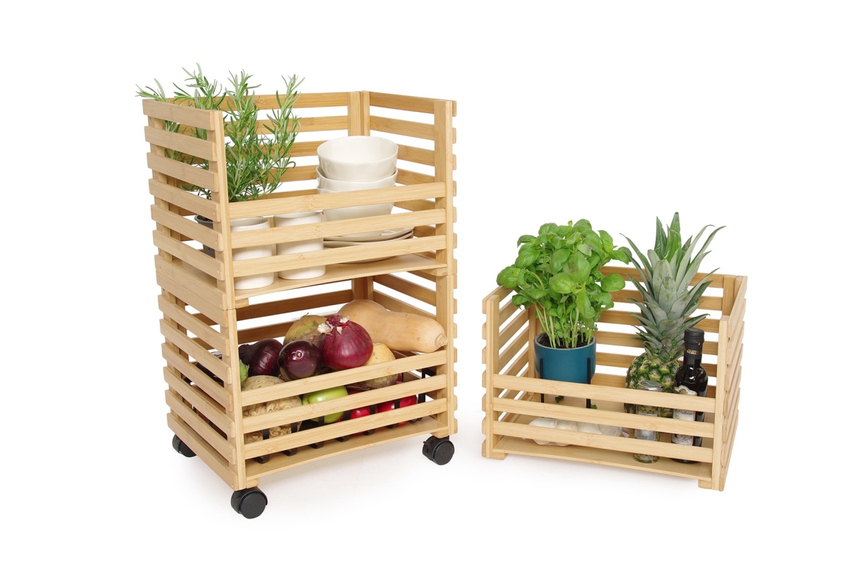 FC Hugo Stacking Bamboo Rolling Storage