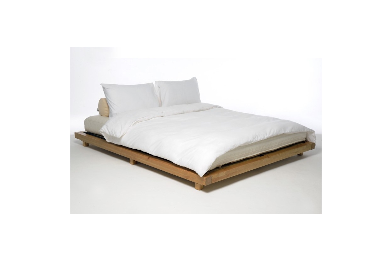 Platform Bed Pine With Elm Stain Dressed