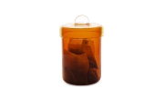 FC Poppett Tall Glass Pot Amber