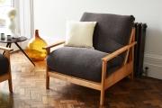 Haiku - Single Seater Birch Sofa Bed - Angled view, Living room