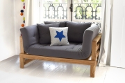 Oak Snuggler  Sofa Bed -  Charcoal