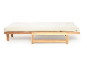 Linear - Single Seater Solid Oak Sofa Bed - Side view