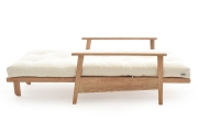 Haiku - Single Seater Solid Oak Sofa Bed - Side view