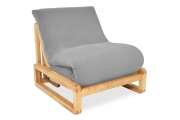 Loop - Single Seater Birch Sofa Bed - Handloom Cloud Grey