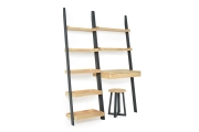 Rubberwood And Pine Cm Ladder Shelves With Desk And Stool