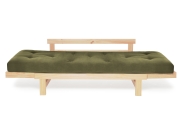 Pine Switch Sofa Bed - Handloom Olive Green - Full-length single bed