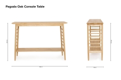 Pagoda Oak Console Table