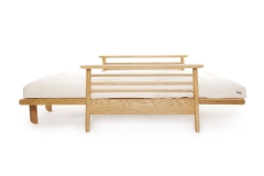 Pagoda - Single Seater Oak Sofa Bed - Unfolded