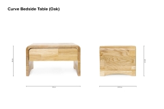 Curve Bedside Table Oak