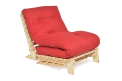 Titch - Single Seater Solid Pine Sofa Bed - Red