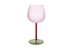 FC Rapallo Wine Glass Pink Amber Olive Green