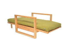 Cuba - Single Seater Birch Sofa Bed - Unfolded, Aldeburgh Green