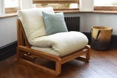 Loop - Single Seater Solid Oak Sofa Bed - Lifestyle
