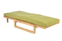 Loop - Single Seater Solid Oak Sofa Bed - Unfolded