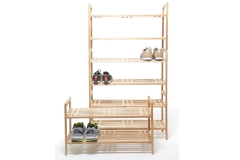 FC Walnut Stacking Shoe Rack Tall