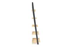 Rubberwood And Pine Ladder Shelves Side View