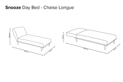 Snooze Sofa Bed (Grey) - Dimensions