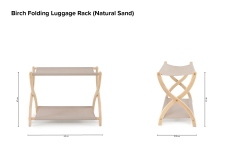 Birch Folding Luggage Rack Natural Sand