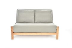 Quad - 2 Seater Birch Double Sofa Bed - Front view