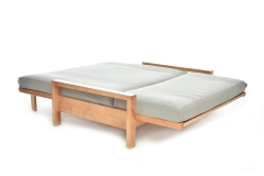 Quad - 2 Seater Birch Double Sofa Bed - Unfolded