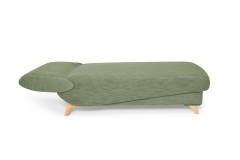Milly - Sofa Bed (Soft Green Weave) - Unfolded, side view