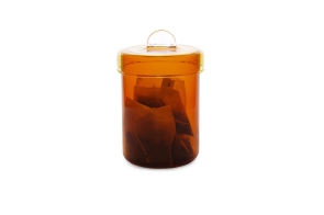 FC Poppett Tall Glass Pot Amber
