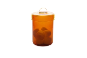FC Poppett Tall Glass Pot Amber