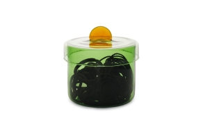 FC Poppett Wide Glass Pot Olive Green