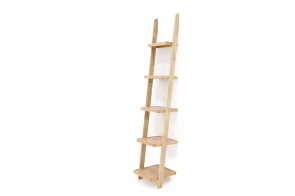 Oak Rounded Narrow Ladder Shelf