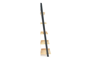 Rubberwood And Pine Ladder Shelves Side View