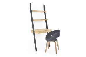 Rubberwood And Painted Leaning Desk