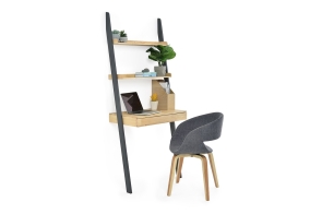 Rubberwood And Painted Leaning Desk