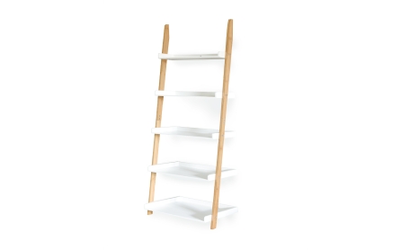 Bamboo And MDF Leaning Ladder Shelf Cm