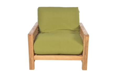 Horizon - Single Seater Oak Sofa Bed - Front view