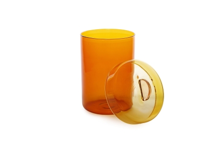 FC Poppett Tall Glass Pot Amber