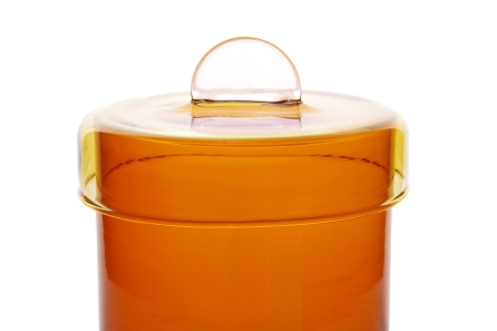 FC Poppett Tall Glass Pot Amber