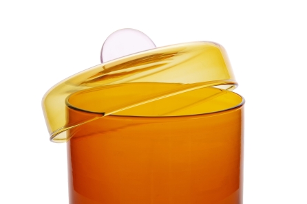 FC Poppett Tall Glass Pot Amber