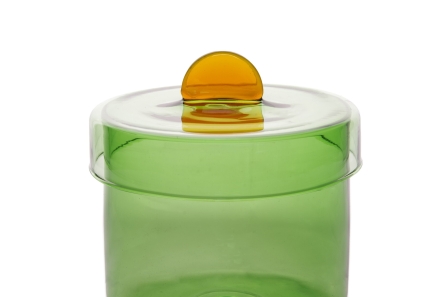 FC Poppett Wide Glass Pot Olive Green