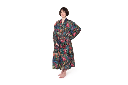 Tropical Cotton Robe (Dark Teal)